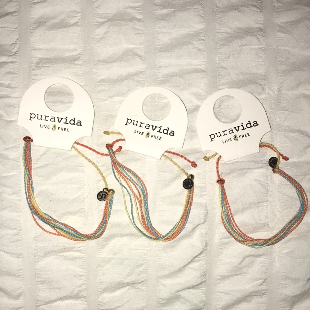 3 PURA VIDA Multicolor Bracelets